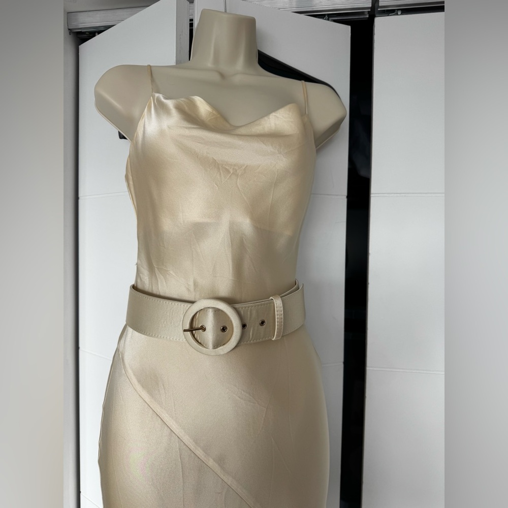 Nicholas Lucinda  Cream Satin Dress - Picture 6 of 8